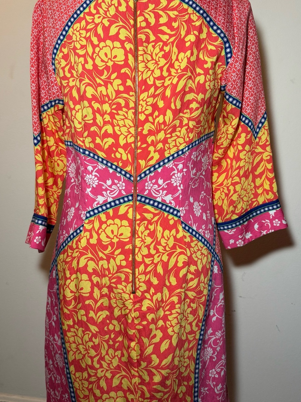 Laundry by Shelli Segal women’s dress orange/yellow colorful floral midi size 6 - Picture 4 of 7